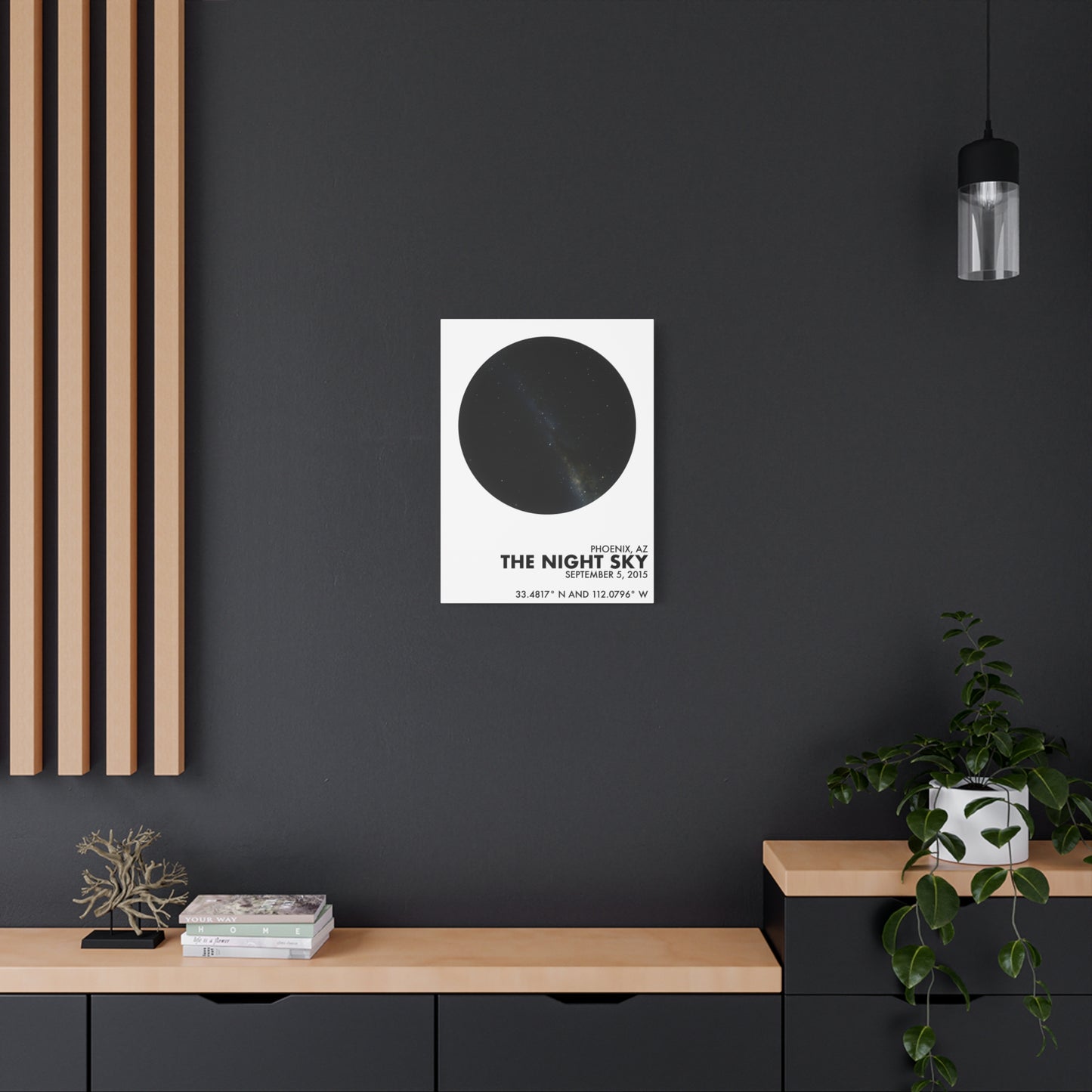 Customizable Night Sky — Canvas Print, Black on White