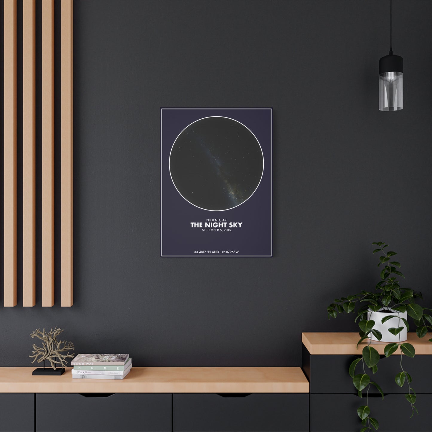Customizable Night Sky — Canvas Print, White on Indigo