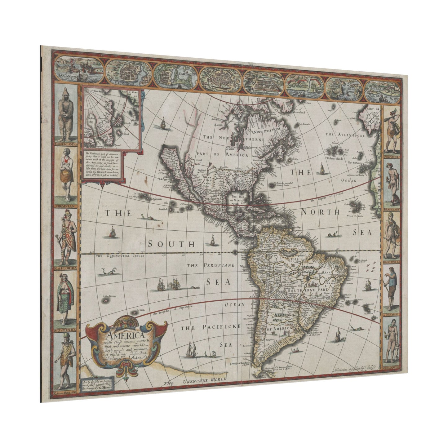 America With Those Known Parts in That Unknowne Worlde - John Speed (1626)