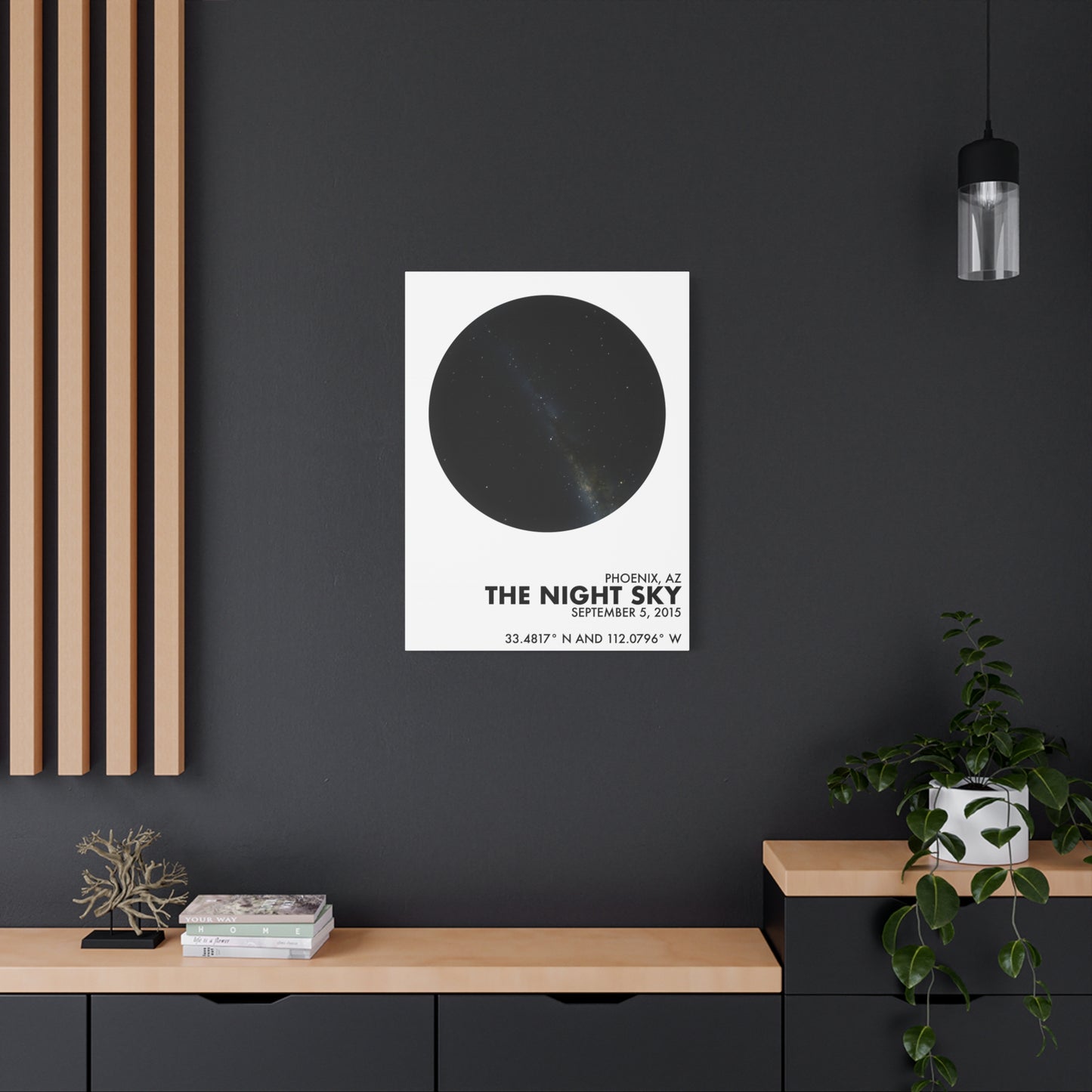 Customizable Night Sky — Canvas Print, Black on White