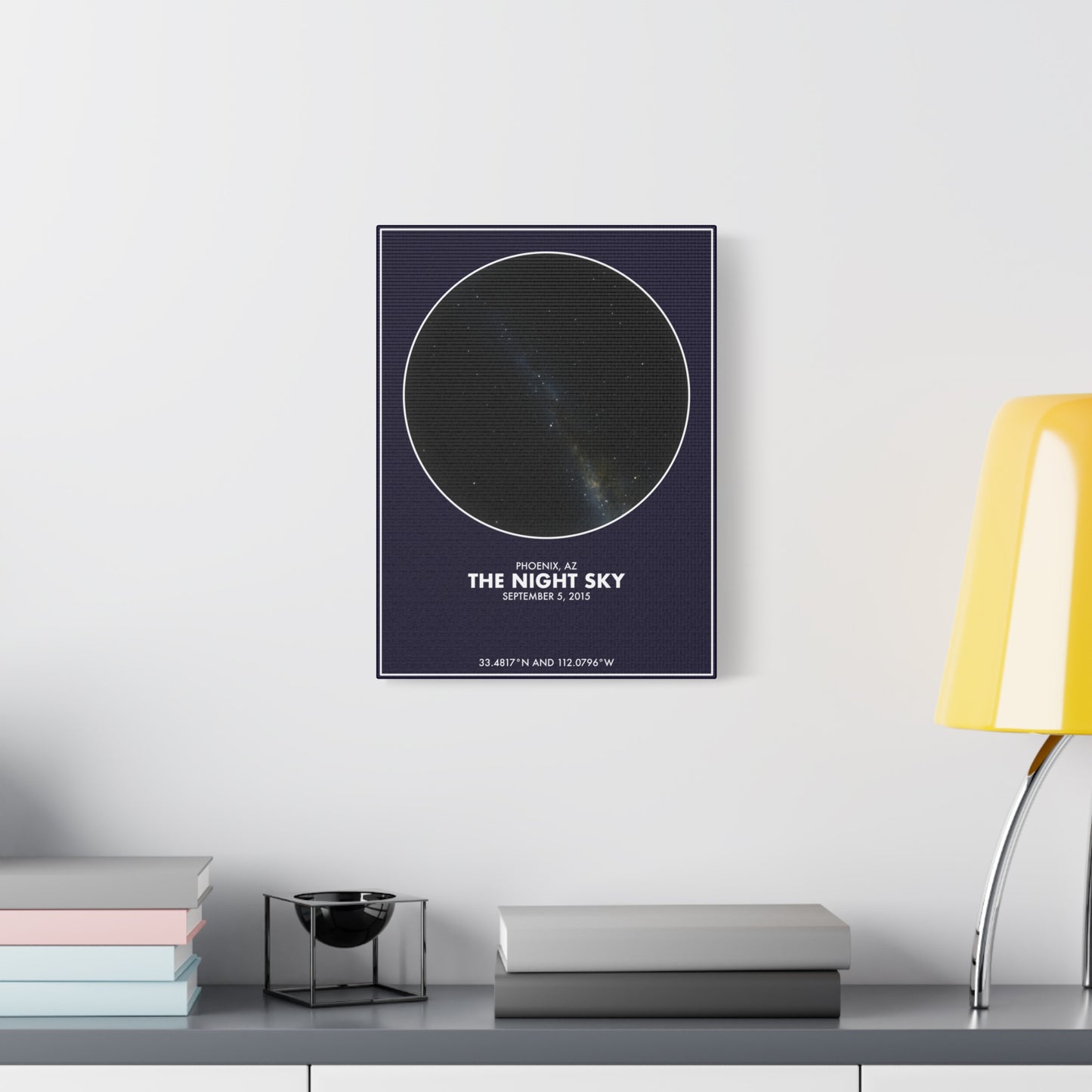 Customizable Night Sky — Canvas Print, White on Indigo