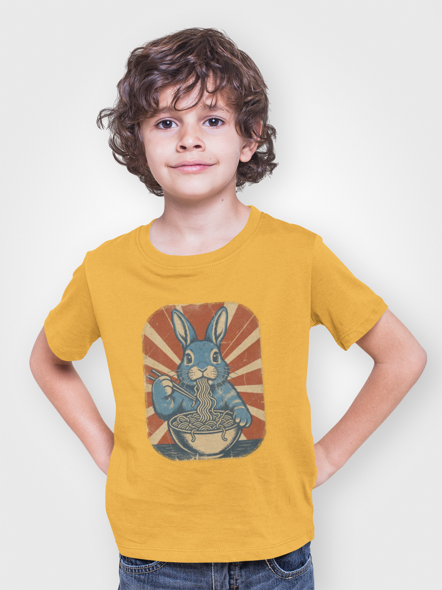 Bunny Eating Ramen Kids Shirt