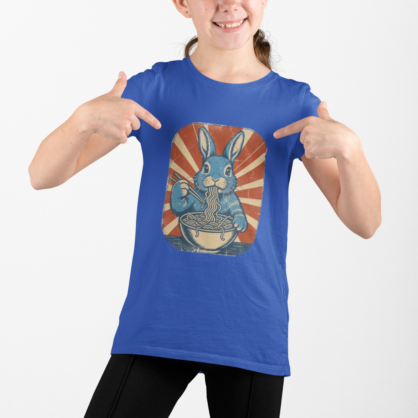 Bunny Eating Ramen Kids Shirt