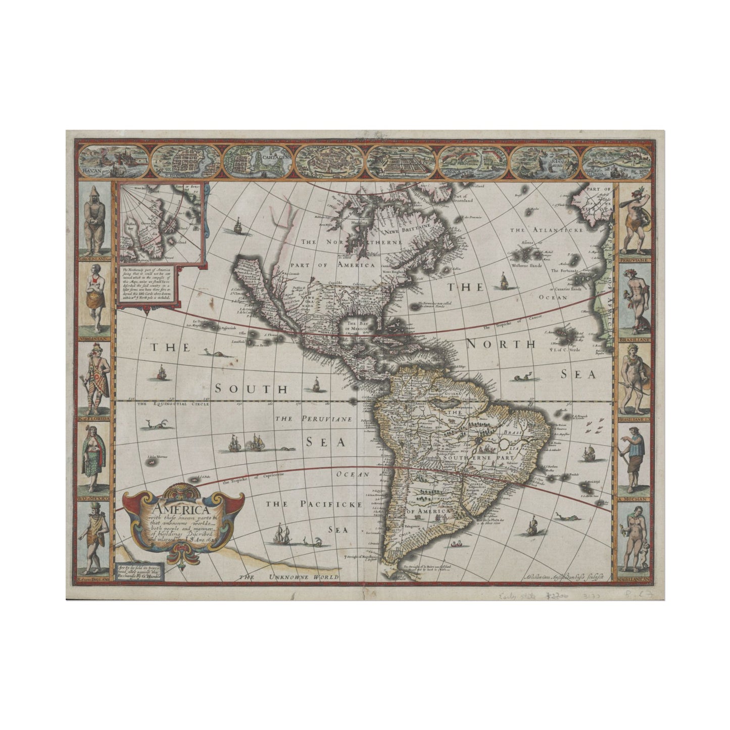 America With Those Known Parts in That Unknowne Worlde - John Speed (1626)