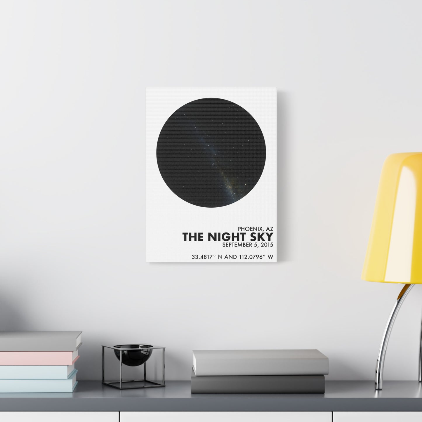 Customizable Night Sky — Canvas Print, Black on White