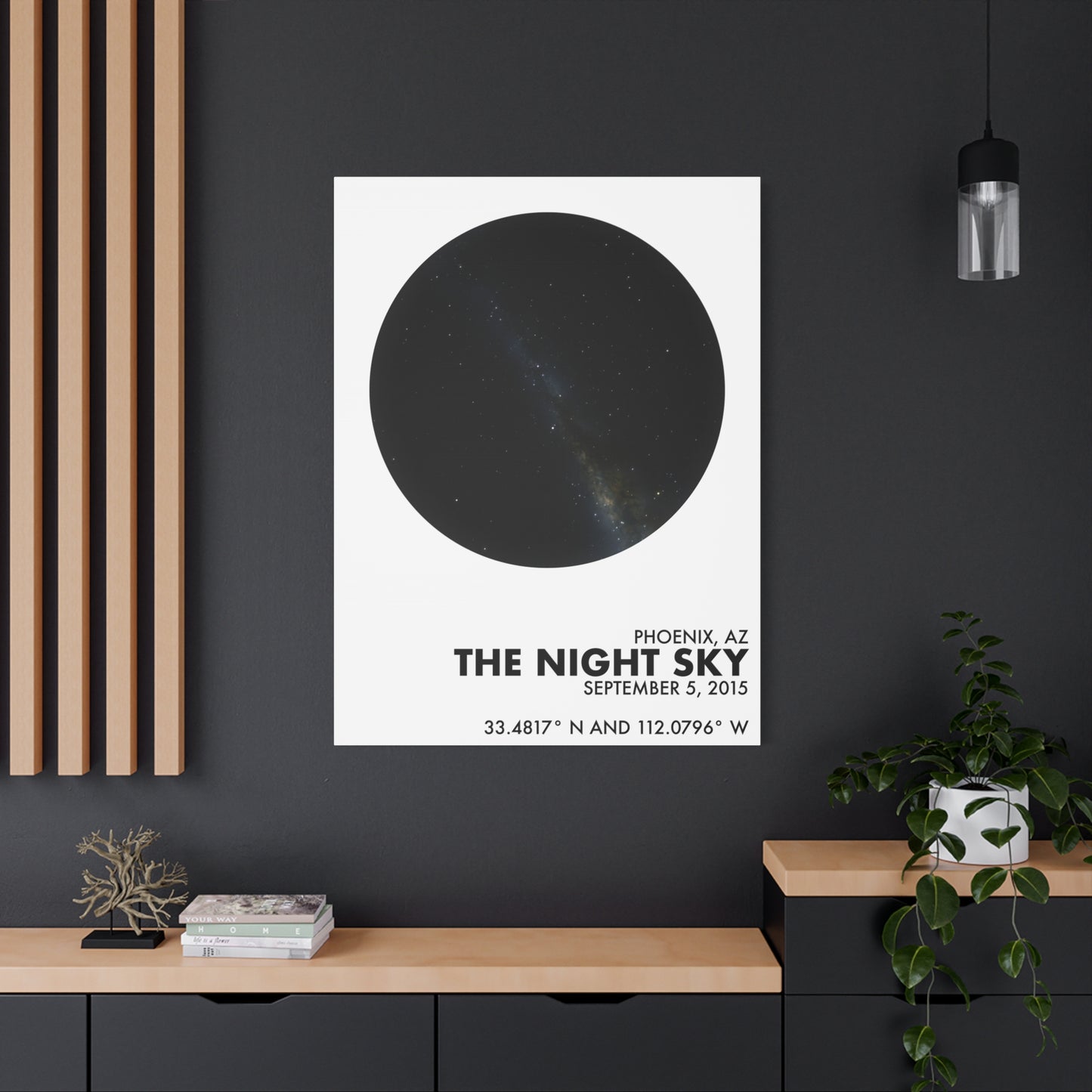 Customizable Night Sky — Canvas Print, Black on White