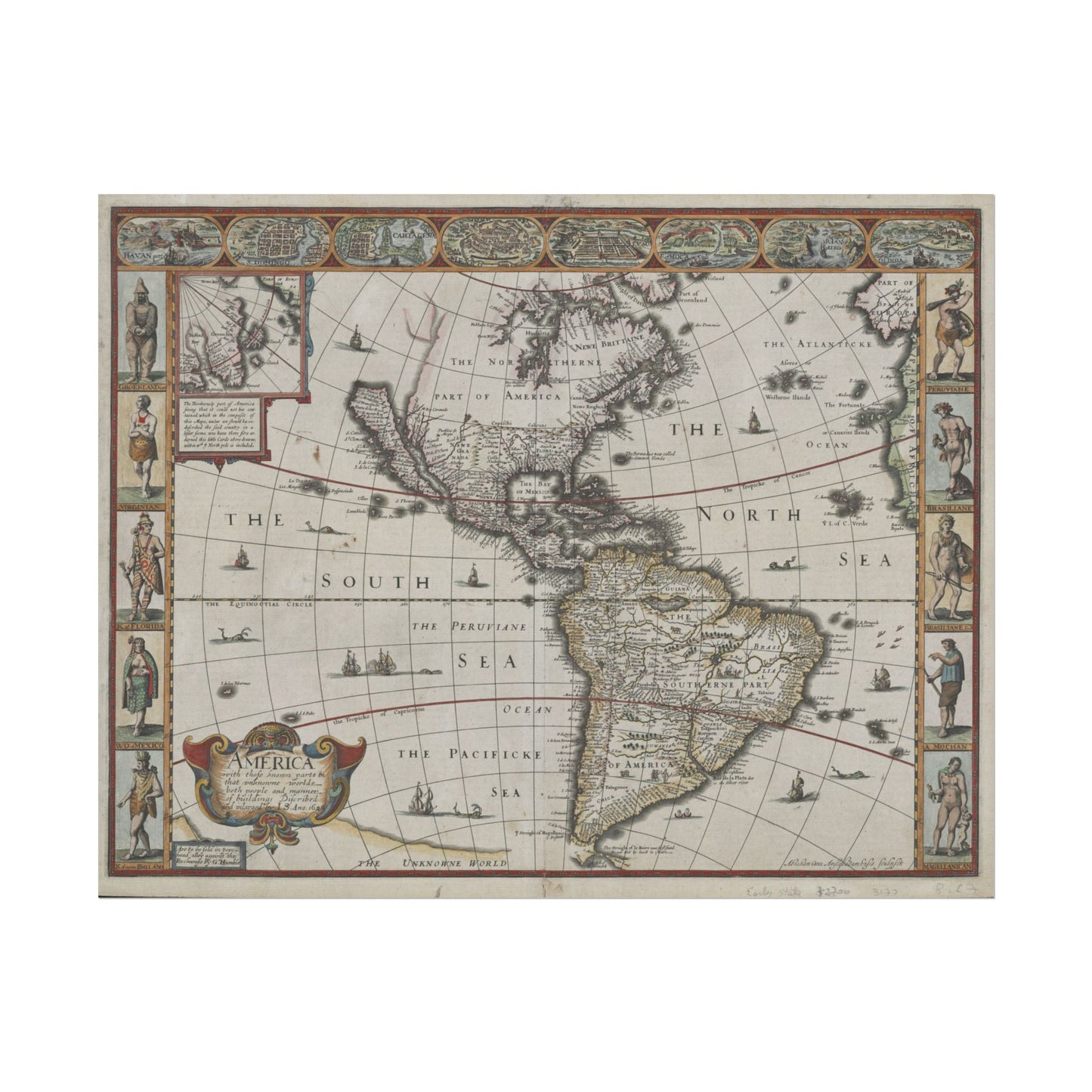 America With Those Known Parts in That Unknowne Worlde - John Speed (1626)